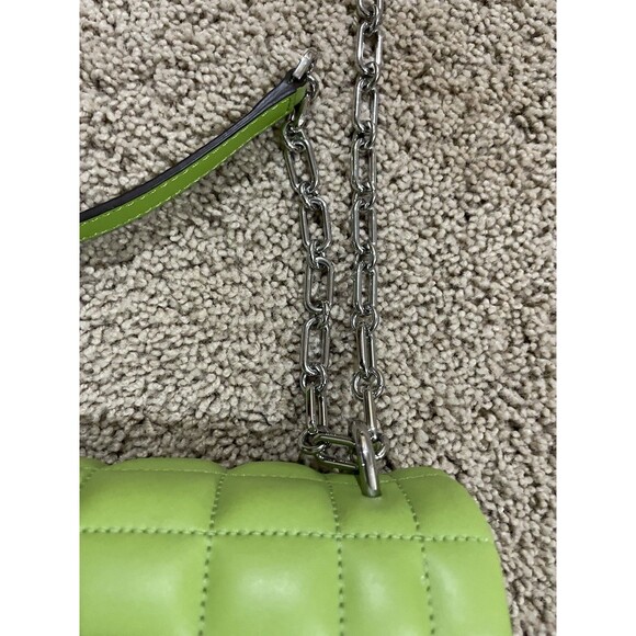 NWT Michael Kors Tribeca Large Quilted Leather Shoulder/Crossbody Bag In Green - Picture 3 of 13